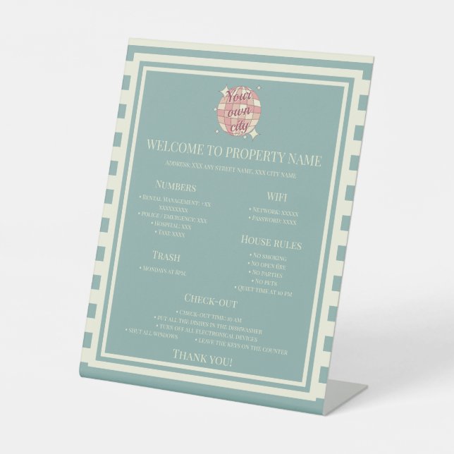 Panneau d'accueil Pedestal règles de la ville (Recto)