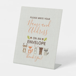 Panneau d'adresse de retour du Baby shower Woodlan