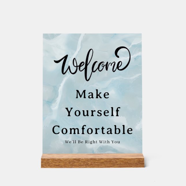 Panneau d'affichage en acrylique de bienvenue, veu (Recto)