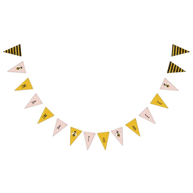 Panneau de bannière de Bunting d'abeilles en rose  (Tout)