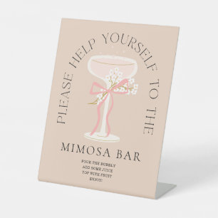 Panneau de bar à Mimosa au Champagne pétillant et