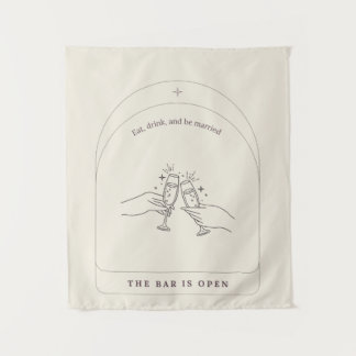 Panneau de bar de mariage en tapisserie