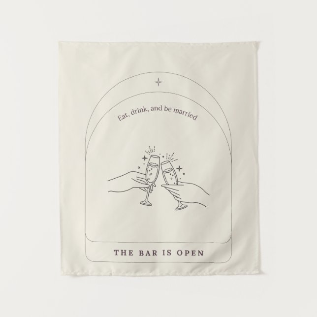 Panneau de bar de mariage en tapisserie (Devant)