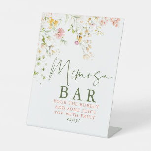 Panneau de bar Mimosa de prairie estivale de fleur