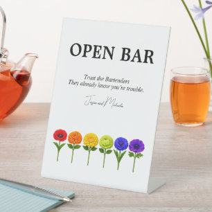 🌈 Panneau de bar ouvert amusant Flourish Together