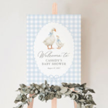 Panneau de bienvenue Baby Shower Canard Silo Bleu