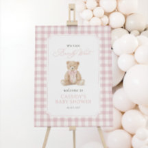 Panneau de bienvenue Baby Shower Ours en Peluche R