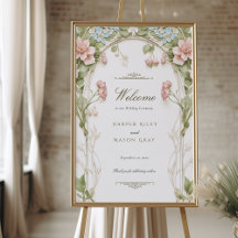 Panneau de bienvenue de mariage à l'hortensia roma