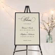 Panneau de bienvenue de mariage Argent Vieux Noir