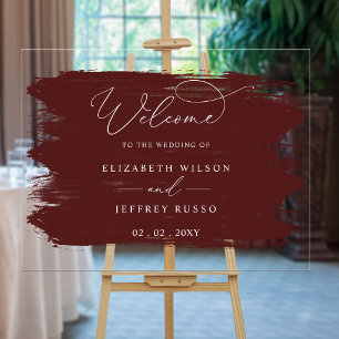 Panneau de bienvenue de mariage aux traits de pinc