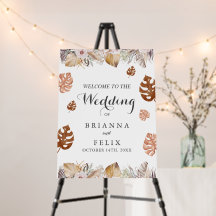 Panneau de bienvenue de mariage bohème neutre rust