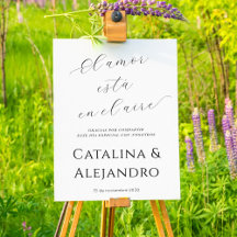 Panneau de bienvenue de mariage d'amour minimalist