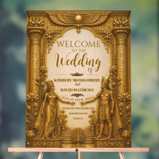 Panneau de Bienvenue de Mariage Égyptien Ancien de