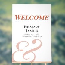 Panneau de bienvenue de mariage en terre cuite Amp