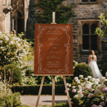 Panneau de bienvenue de mariage en terre cuite ora