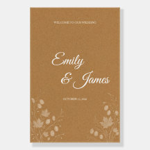 Panneau de bienvenue de mariage Kraft Boho