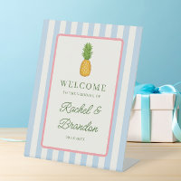 Panneau de bienvenue de mariage tropical côtier à 