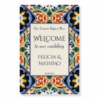 Panneau de bienvenue de Talavera vintage mariage m