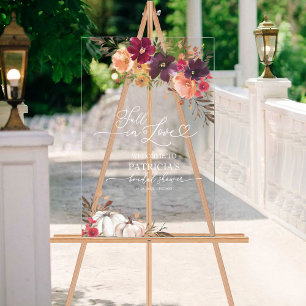 Panneau de Bienvenue en Acrylique pour Mariage Aut