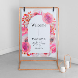 Panneau de bienvenue en arceau floral pour la fête