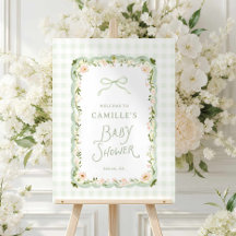 Panneau de bienvenue pour Baby Shower Jardin Flora