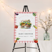 Panneau de bienvenue pour Baby Shower rose fait lo