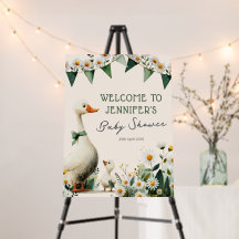 Panneau de bienvenue pour Baby Shower Silly Goose