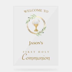 Panneau de bienvenue pour la Première Communion