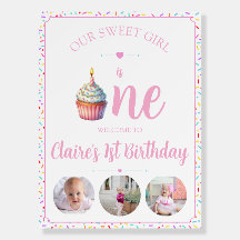 Panneau de bienvenue pour le 1er anniversaire de S