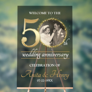 Panneau de bienvenue pour le 50e anniversaire avec