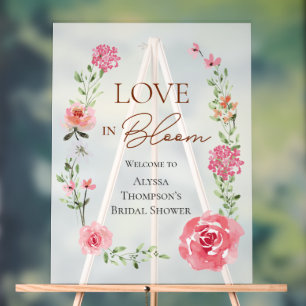 Panneau de bienvenue pour mariage Fleurs Love in B