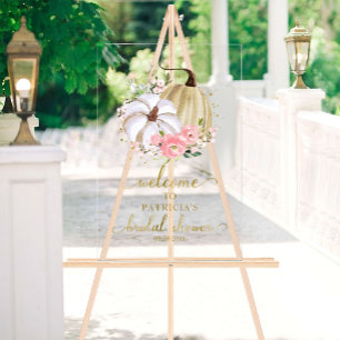 Panneau de bienvenue pour une baby shower automnal