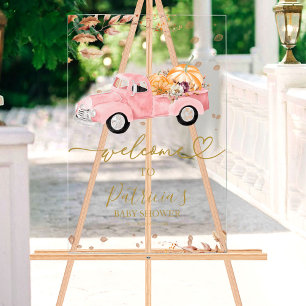 Panneau de bienvenue pour une baby shower d'automn