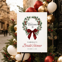 Panneau de bienvenue pour une baby shower de Noël