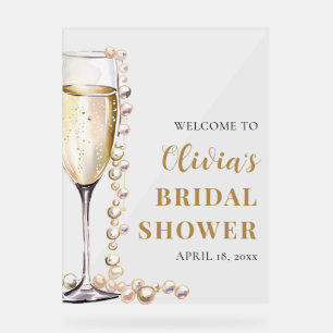 Panneau de bienvenue pour une baby shower "Perles