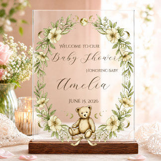 Panneau de bienvenue pour une baby shower sur le t