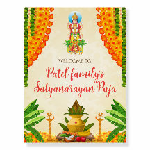 Panneau de bienvenue Puja Satyanarayan Panneau de