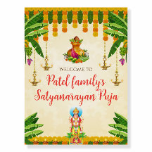Panneau de bienvenue Satyanarayan katha enseignes