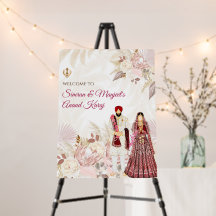 Panneau de bienvenue Sikh pour mariage Signe de bi