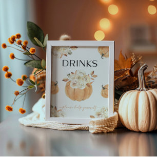 Panneau de boisson d'un petit Baby shower d'automn