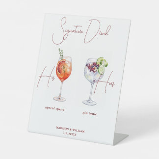 Panneau de boissons signatures de mariage minimali