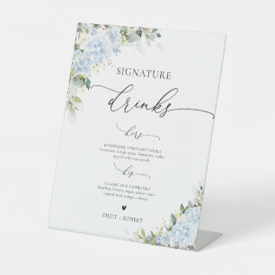 Panneau de boissons signatures florales à l'horten