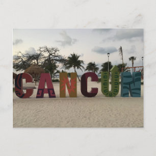 Panneau de Cancun – Playa Delfines, Carte postale 
