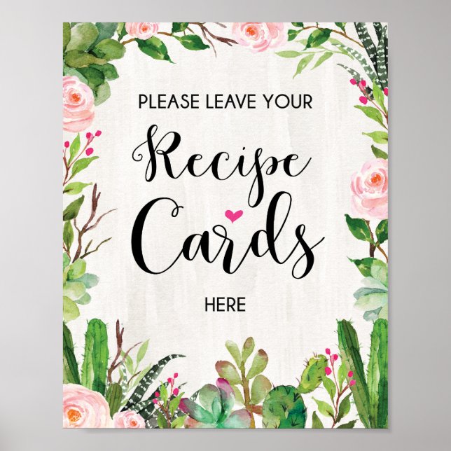 Panneau de carte de recette Déco de mariage de cac (Devant)