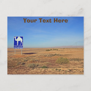 Panneau de chameaux, Tunisie carte postale personn