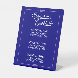 Panneau de cocktail signature pour mariage moderne
