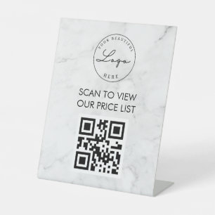 Panneau de code QR en marbre professionnel