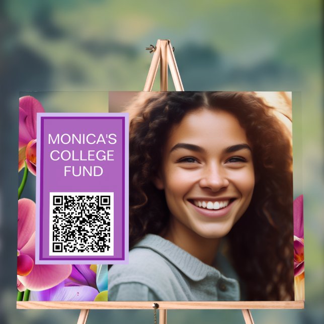 Panneau de code QR personnalisé Orchidées (Neutre)