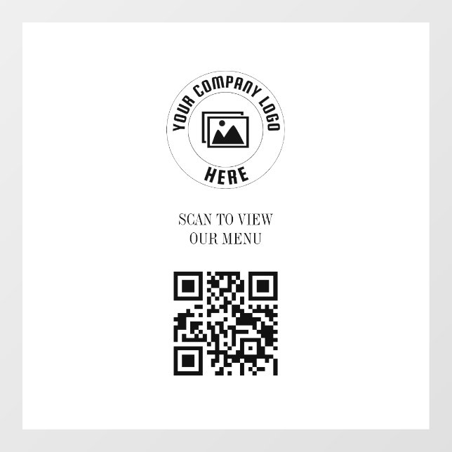 Panneau de code QR Scannez-moi blanc Menu  Signe  (Feuille)