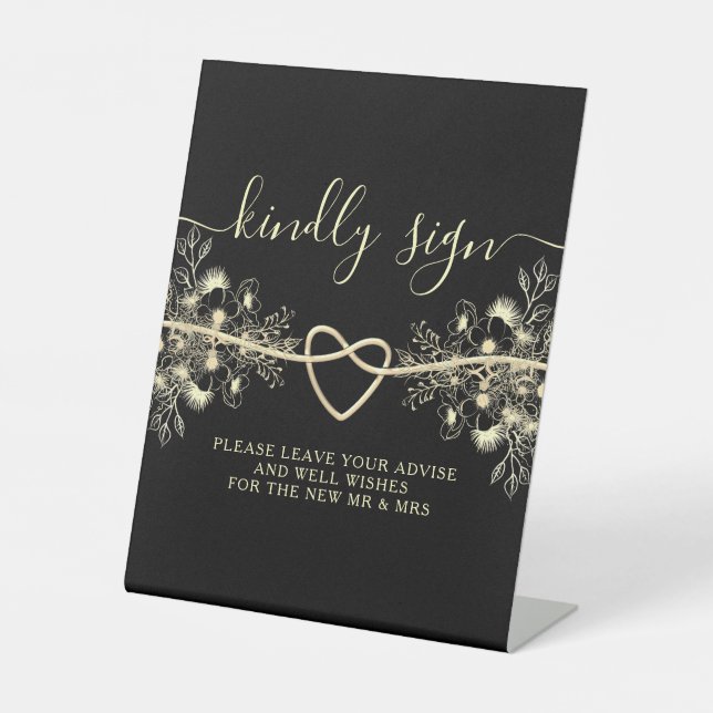 Panneau de conseil Mariage Black Gold (Recto)